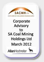 SA Coal Mining Holdings Ltd Corporate Advisory